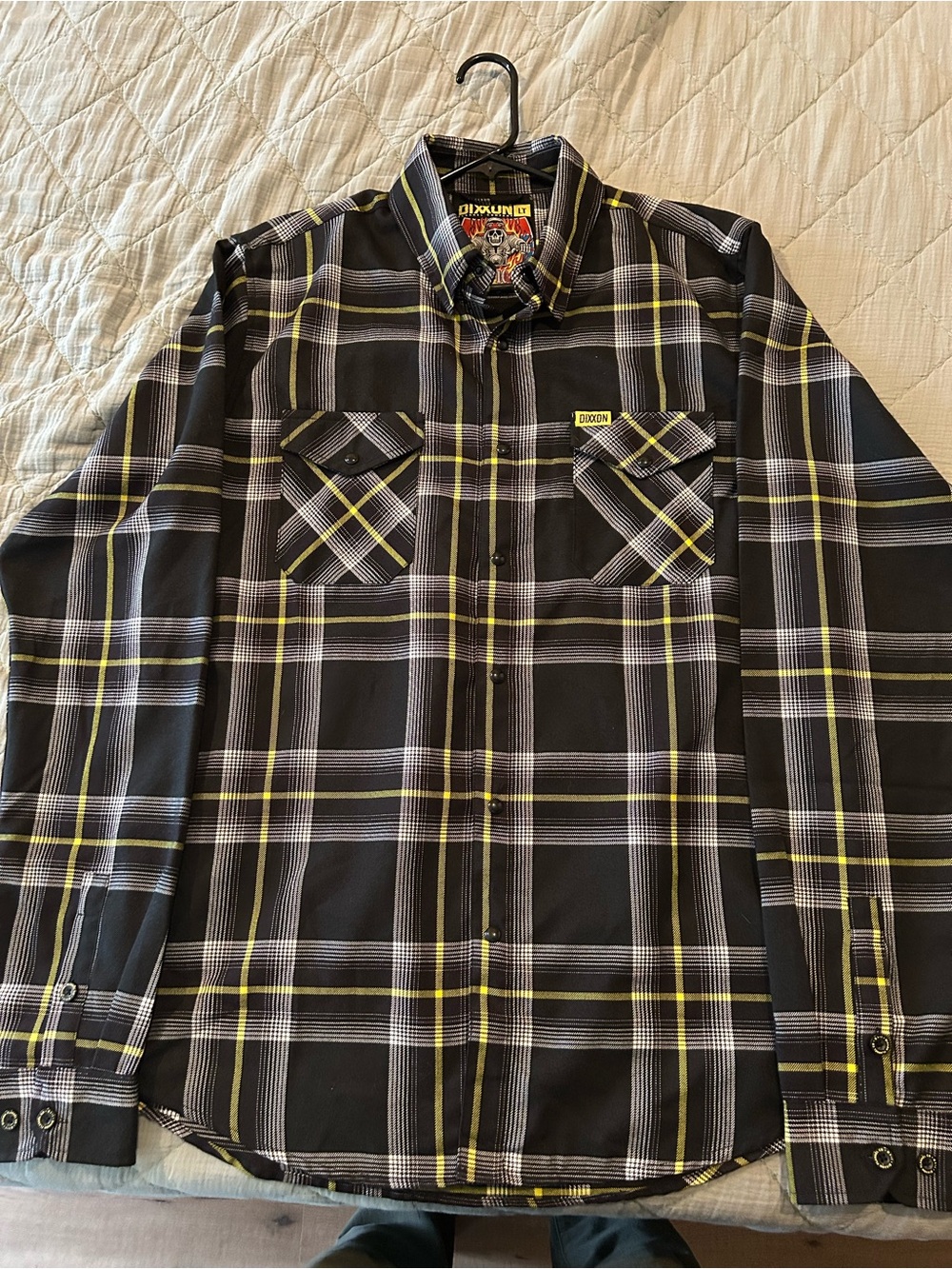 DIXXON Black and Yellow Plaid Button-Down Shirt